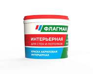 Краска ФЛАГМАН акриловая, интерьерная , белая, 12,0 кг