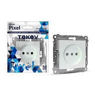 1792294 Розетка 1-м СП Pixel 16А IP20 без заземл. механизм перламутр. TOKOV ELECTRIC TKE-PX-R1-C04