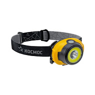 1412816 Фонарь налобный 3Вт COB LED 3 режима работы питание 3хAAA КОСМОС KocH103COBLED