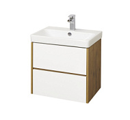 Тумба Сканди 55 Акватон, Белый/Дуб рустикальный, 550*522*450мм, под умывальник Адриана 55