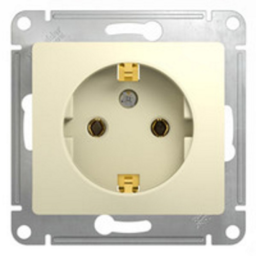 Механизм розетки 1-м СП Glossa 16А с заземл. беж. SchE GSL000243 , 275203