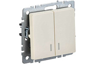 Выключатель IEK 2-кл. СП BRITE ВС10-2-1-БрКр 10А с инд. беж. BR-V20-1-10-K10