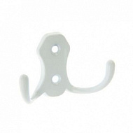 Крючок мебельный 2-рожковый KL-56 Классика (белый)