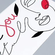 Наклейка пластик интерьерная цветная "Абстракция. Портрет девушки" 25х45 см