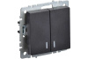Выключатель IEK 2-кл. СП BRITE ВС10-2-1-БрЧ 10А с инд. черн. BR-V20-1-10-K02