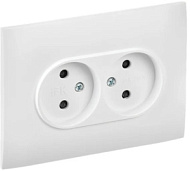 Розетка 2-м SKANDY 10А без заземл. без защ. шторок в сборе SK-R10W арктич. бел. IEK SK-R20-10-K01-F