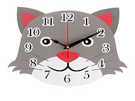 Часы настенные, серия: Детские, "Кот", плавный ход, 24 см