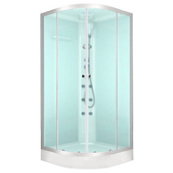 Душевая кабина DOMANI-SPA. Delight Slim 99 низкий поддон, белая стеклянная задняя панель, сатин мат