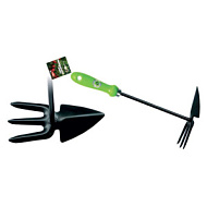 Мотыжка комбинированная 3-х зубые грабли с лопаткой с мет.черенком