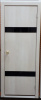 Дверное полотно остеклённое Лайн 6  600*2000мм Крем лакобель черный