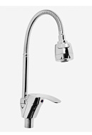 5118186 Смеситель для кухни ZEIN Z66350352, гибкий излив, картридж 40 мм, двухрежимный аэратор, хром