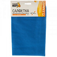 Салфетка для стекла "Рыжий кот" СМ -05, микрофибра,  40 х 40 см