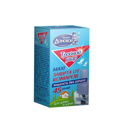 Жидкость от комаров ДОМОВОЙ Тройной удар 45 ночей