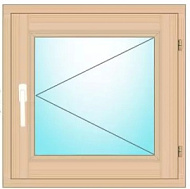 Окно ПВХ 600*600мм однокамерное поворотное Античная сосна