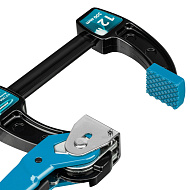 20721 Струбцина Gross реечная быстрозажимная,мет. корпус,рычажный храповый механизм,12/300 мм