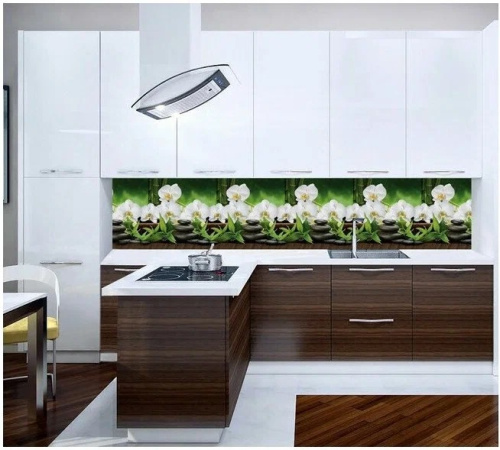 Панель АБС фартук Орхидея белая 3000*600*1,5мм