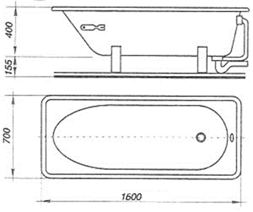 Ванна стальная  "Антика"   Белая орхидея  , 160*70*40см