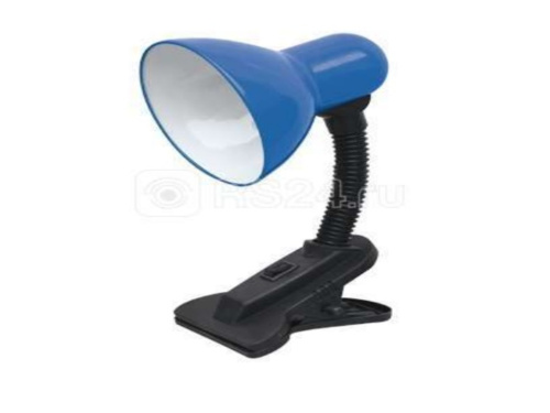 Светильник настольный под лампу IN HOME СНП-01С на прищепке 40Вт E27 син. (мягкая упак.)
