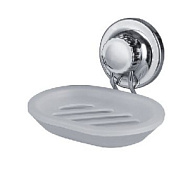 Мыльница Accoona, хром/белый, на присосках А11402
