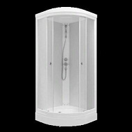 Душевая Кабина Ультра 80*80 А, 1/4 круга, низкий поддон, Белый, прозр, ДН4 (6 мест+сифон D90мм)