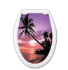 Сиденье для унитаза Океан Закат, жесткое, с рисунком