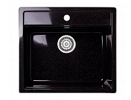 AG4C1 Мойка AGATA, чёрный, кварцевая, квадратная, глянцевая 545*485*170 мм