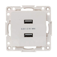 1396242 Механизм розетки USB 2-м Стокгольм 2.1А бел. PROxima EKF EYR16-028-10-2USB