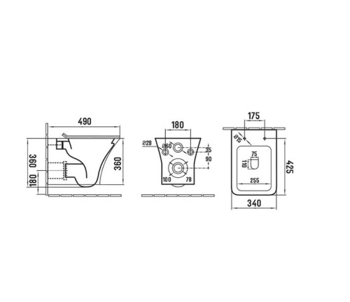 Унитаз подвесной COMFORTY 110 безободковый, сиденье дюропласт softclose тонкое, быстросъёмное