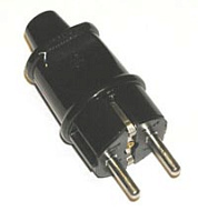 Вилка Makel с заземлением черная 10052