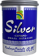 Декоротивное покрытие серебро металлик Радуга 0,9 л.
