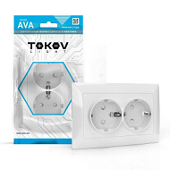 1909899 Розетка 2-м СП AVA 16А IP20 с заземл. защ. шторки в сборе бел. TOKOV LIGHT TKL-AV-R2FZSF-C01