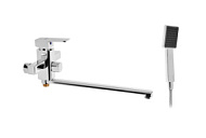 ZC2050 Смеситель для ванны ZEIN, излив 27 см, картридж 35 мм, с душевым набором, хром