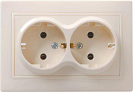 245476 Розетка 2-м СП Кварта 16А РС12-3-ККм с заземл. IP20 крем. IEK ERK24-K33-16-DM