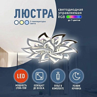Светодиодная люстра 8028/10+5 CHR 270W+15W RGB