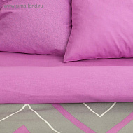 Постельное белье "Этель" 2 сп. Сиренево-серые зигзаги 175х215 см, 200х220 см, 70х70 см - 2 ш