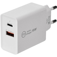Устройство зарядное сетевое для iPhone/iPad Type-C + USB 3.0 с Quick charge бел. Rexant 16-0