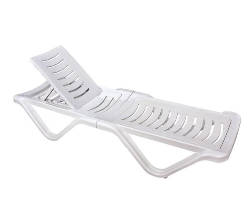 Шезлонг пластиковый 192х62х32 см белый