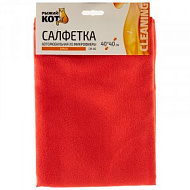 Салфетка для стекла "Рыжий кот" Замша СМ -06, микрофибра,  40 х 40 см