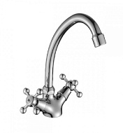 DR54028  Смеситель для кухни Decoroom, хром, длинный излив латунь