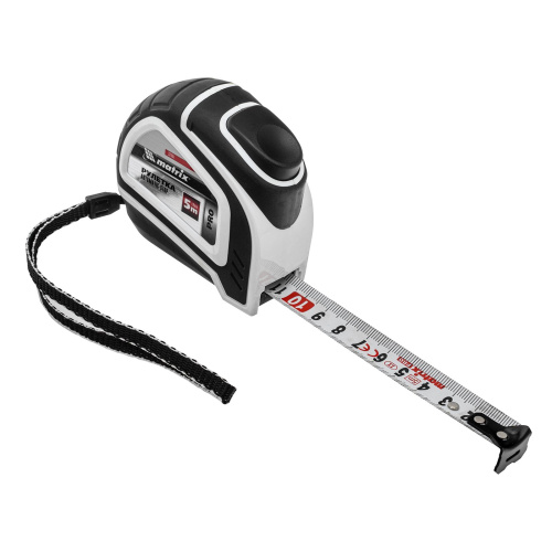 Рулетка Matrix Autostop, 5 м х 19 мм, двухкомпонентный корпус, автоматическая фиксация