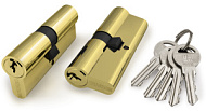 Цилиндровый механизм FUARO 100 ZA 60 mm (25+10+25) PB латунь 5 кл