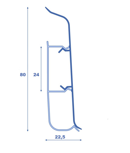 402 Плинтус Лексида 80х2200мм Дуб аргенто
