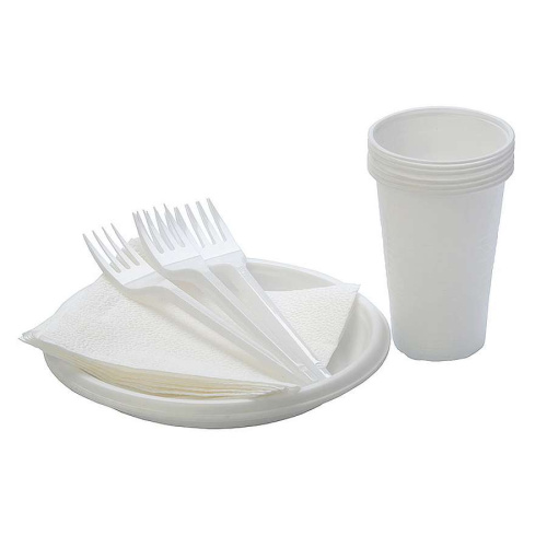 Набор ПИКНИК на 6 персон(ст.0,2л/тар/вил/нож/салф)