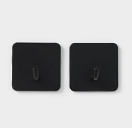 Крючки самоклеящиеся Stölz «Классика», 2 шт., квадрат, 4.4×4.4×3 см, чёрные