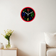 Часы настенные, серия: Детские "Цветные цифры", дискретный ход, d-20 см