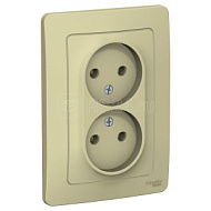 520085  Розетка 2-м СП BLANCA 16А 250В  520085  без шторок без заземл. беж. SchE  BLNRS000027