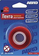 Лента ABRO монтажная двухсторонняя, прозрачная 10 мм х 1,51 м  ЕМТ-010-R