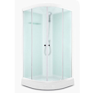 Душ кабина Domani-Spa Delight Slim 99 низкий поддон, белая панель, сатин мат стекл, б/э 900*900*