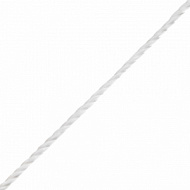Шнур витой трехрядный ПП 5 мм, белый, 10м