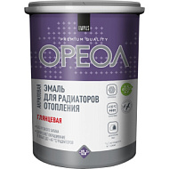 Эмаль акриловая для радиаторов ОРЕОЛ термостойкая, глянцевая  1,1 кг  белая